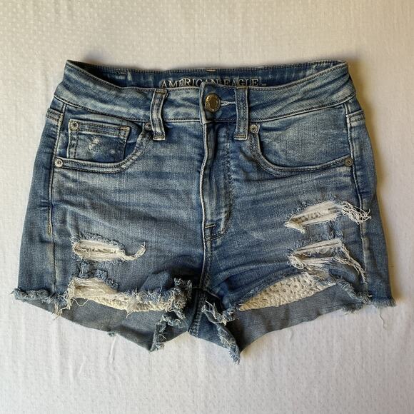 American Eagle Outfitters Women Shorts 2 Blue Denim Next Level Stretch X 2” - Picture 1 of 10